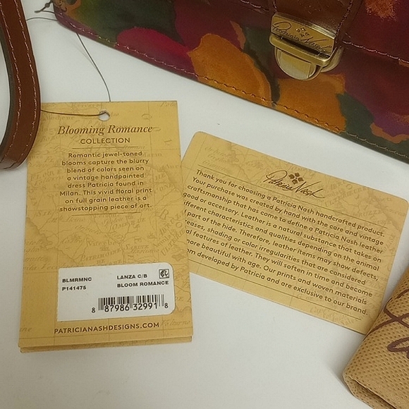 🆕 PATRICIA NASH "BLOOM ROMANCE" BROWN LEATHER CROSSBODY BAG WITH FLORAL DESIGNS - Picture 13 of 14